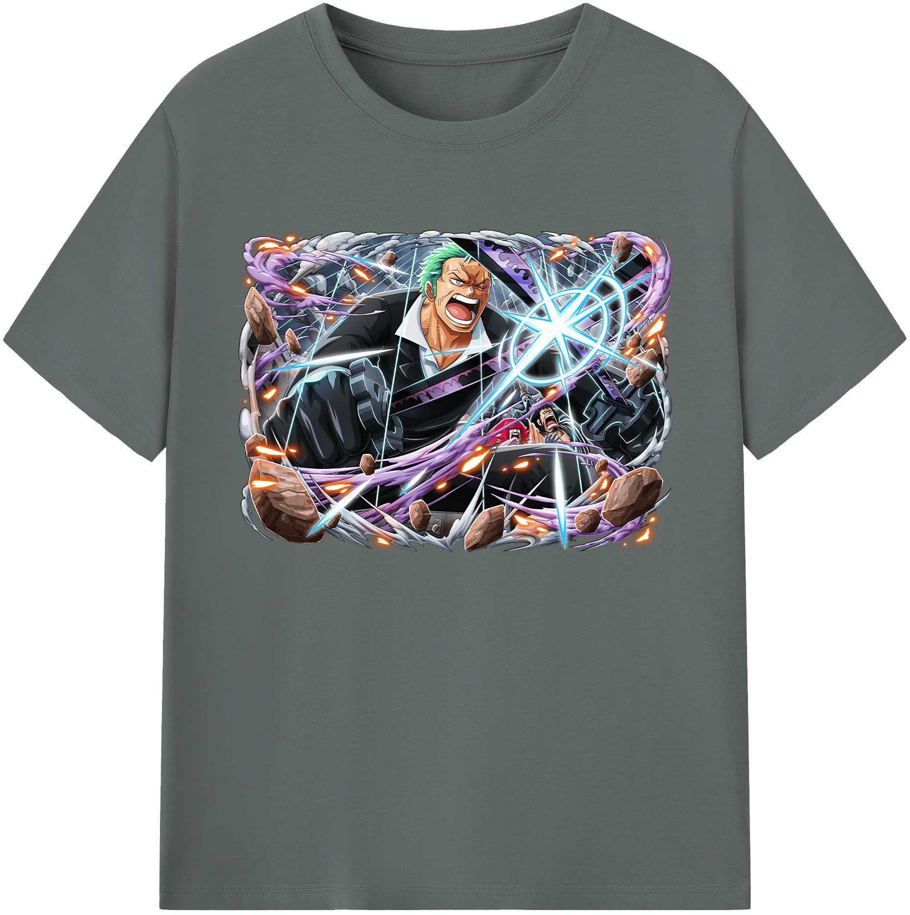 ワンピース ロロノア・ゾロ ONE PIECE Roronoa Zoro 綿100％ メンズ半袖Tシャツ｜肌触りやわらか＆通気性